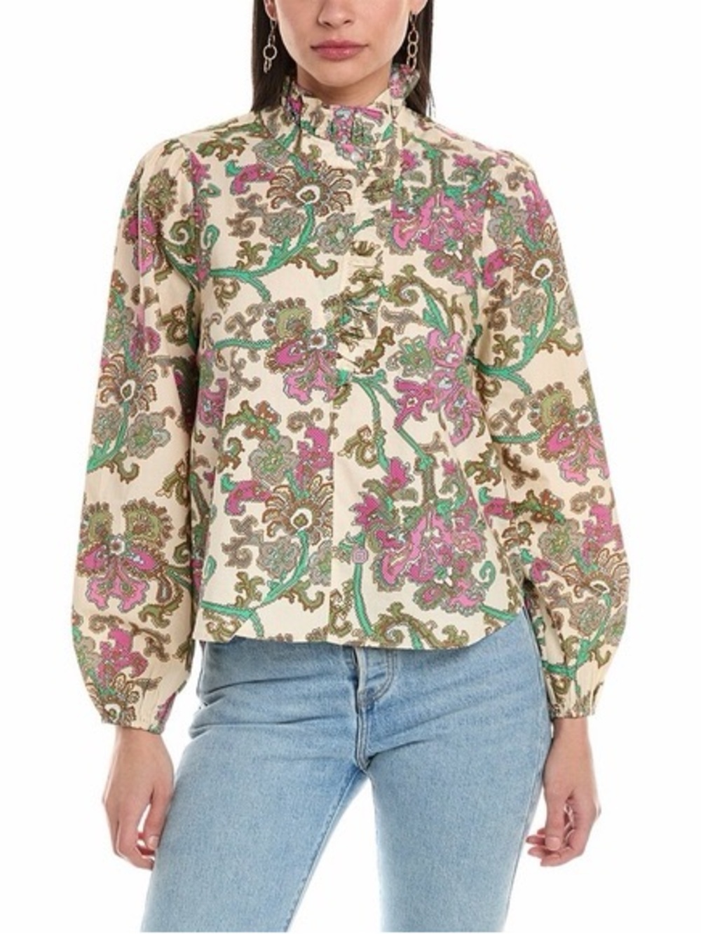 Love the Label Nicola Top  a cream base with a vibrant paisley print MEDIUM